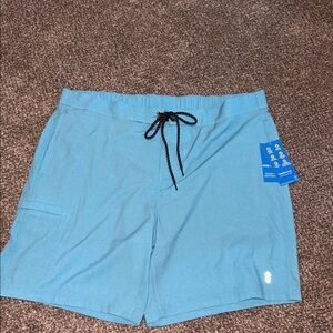 Free Country Men’s Blue Hybrid Swim Shorts XXL NWT